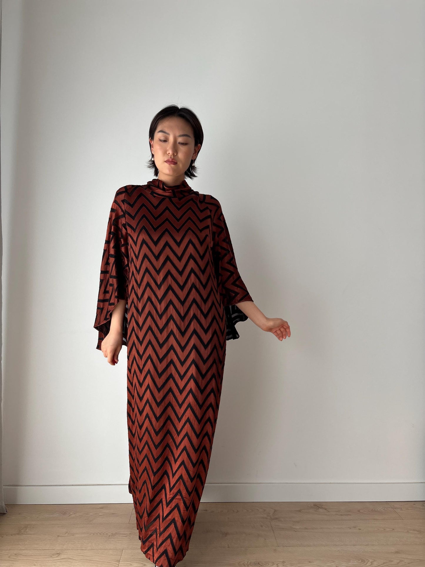 Romantic Silk Art Deco 1920s Oriental Gown Hollywood Great Gatsby Burlesque flapper Evening Dress