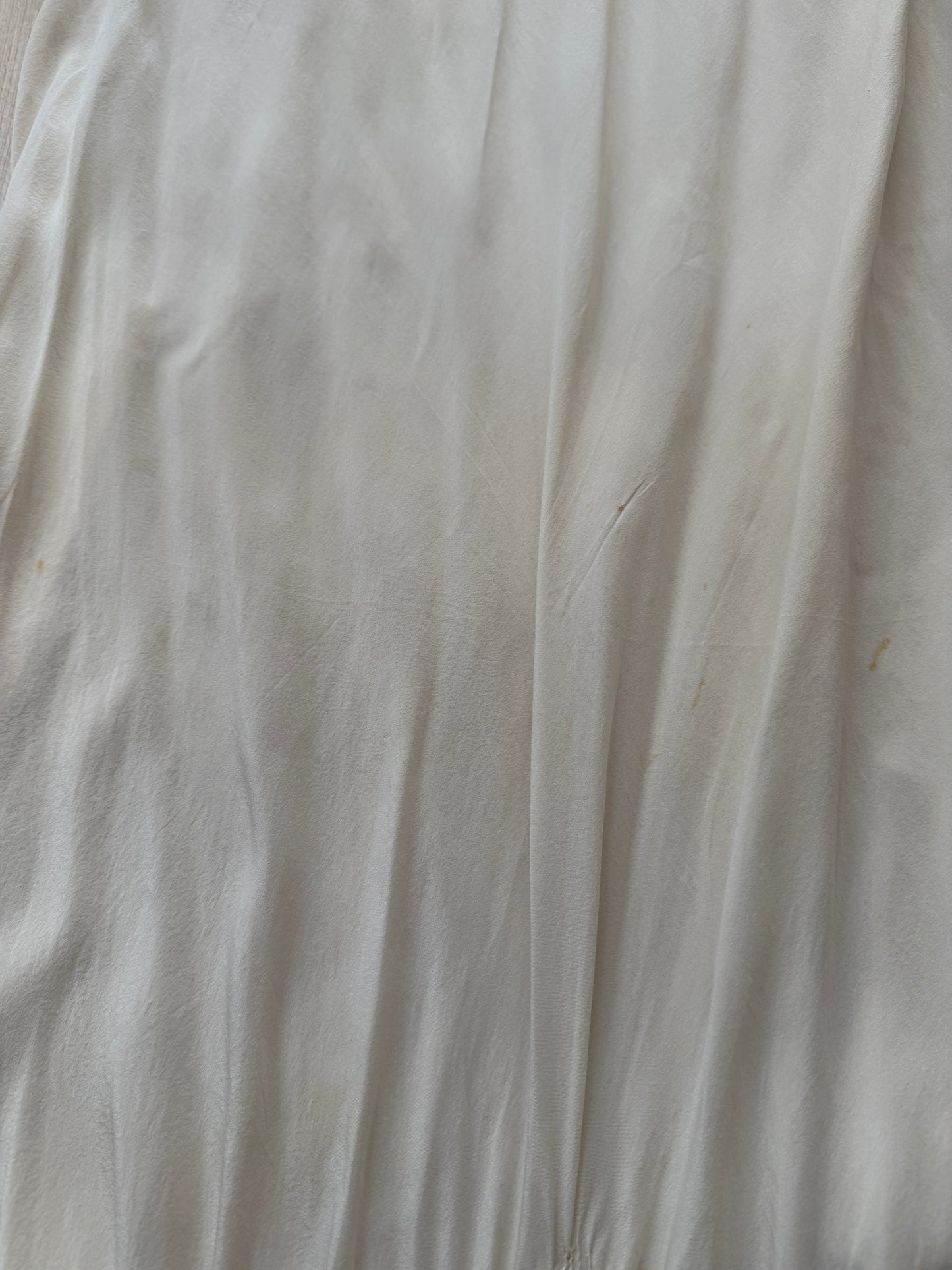 1930s Pure Silk French Lace Applique Bridal Dress: Antique Bias Cut Nightgown Bridal Lingerie