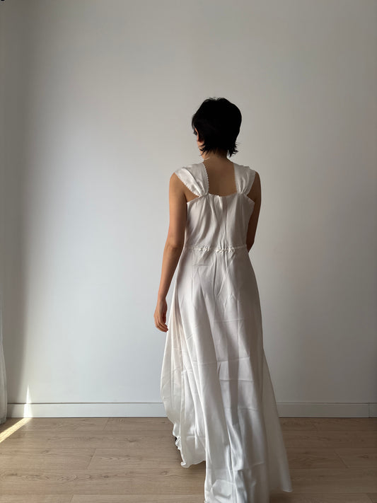 1950s Vintage Embroidered Satin Bridal Nightgown, Wedding dress