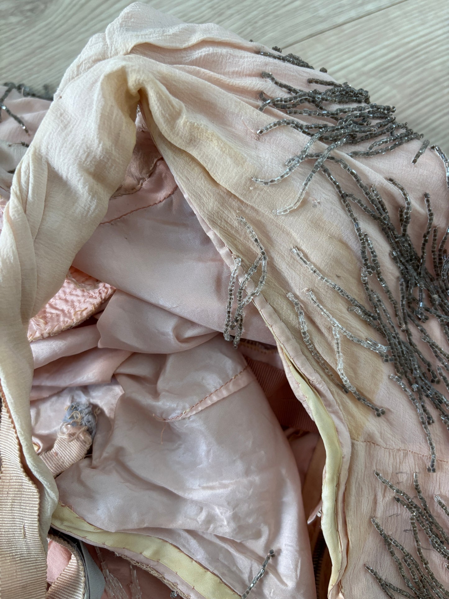 Authentic 1920s–1930s Hollywood Flapper Dress – Rare Art Deco Beaded Gradient Fringe Gown