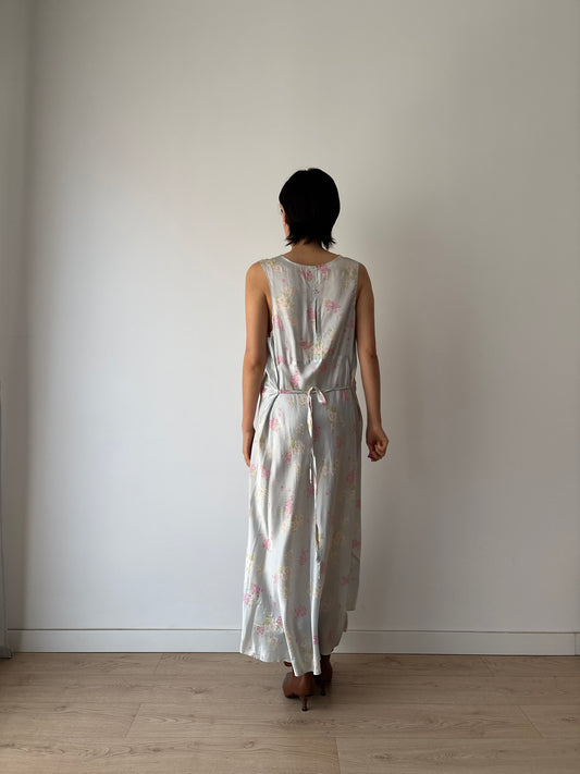 1930s silk satin floral dress