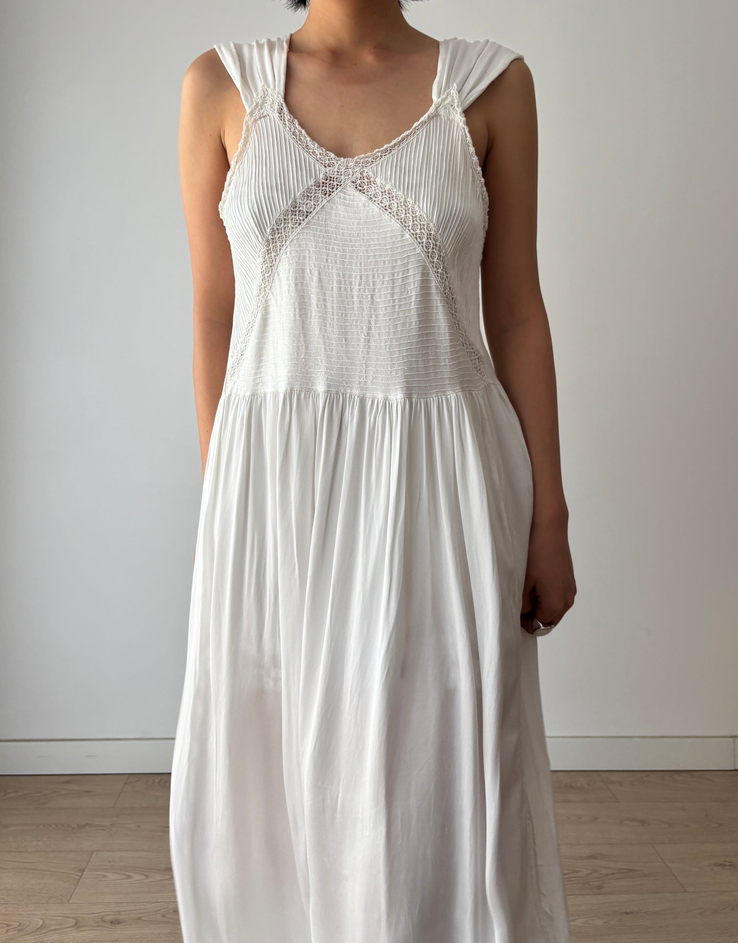 1940s Bridal Vintage Silk Satin Slip Dress, 1930s Antique Lace Romantic Lingerie