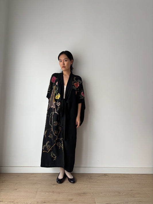 1930s 1920s pure silk handmade embroidered Kimono