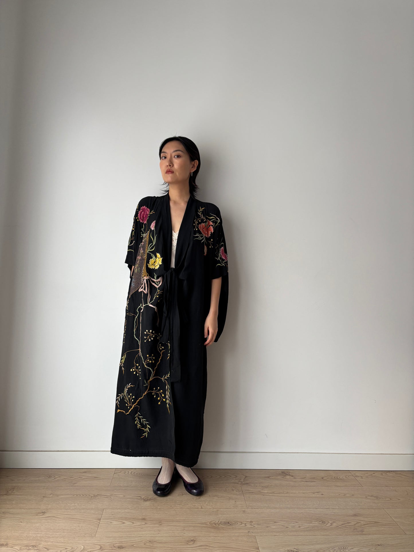 1930s 1920s pure silk handmade embroidered Kimono