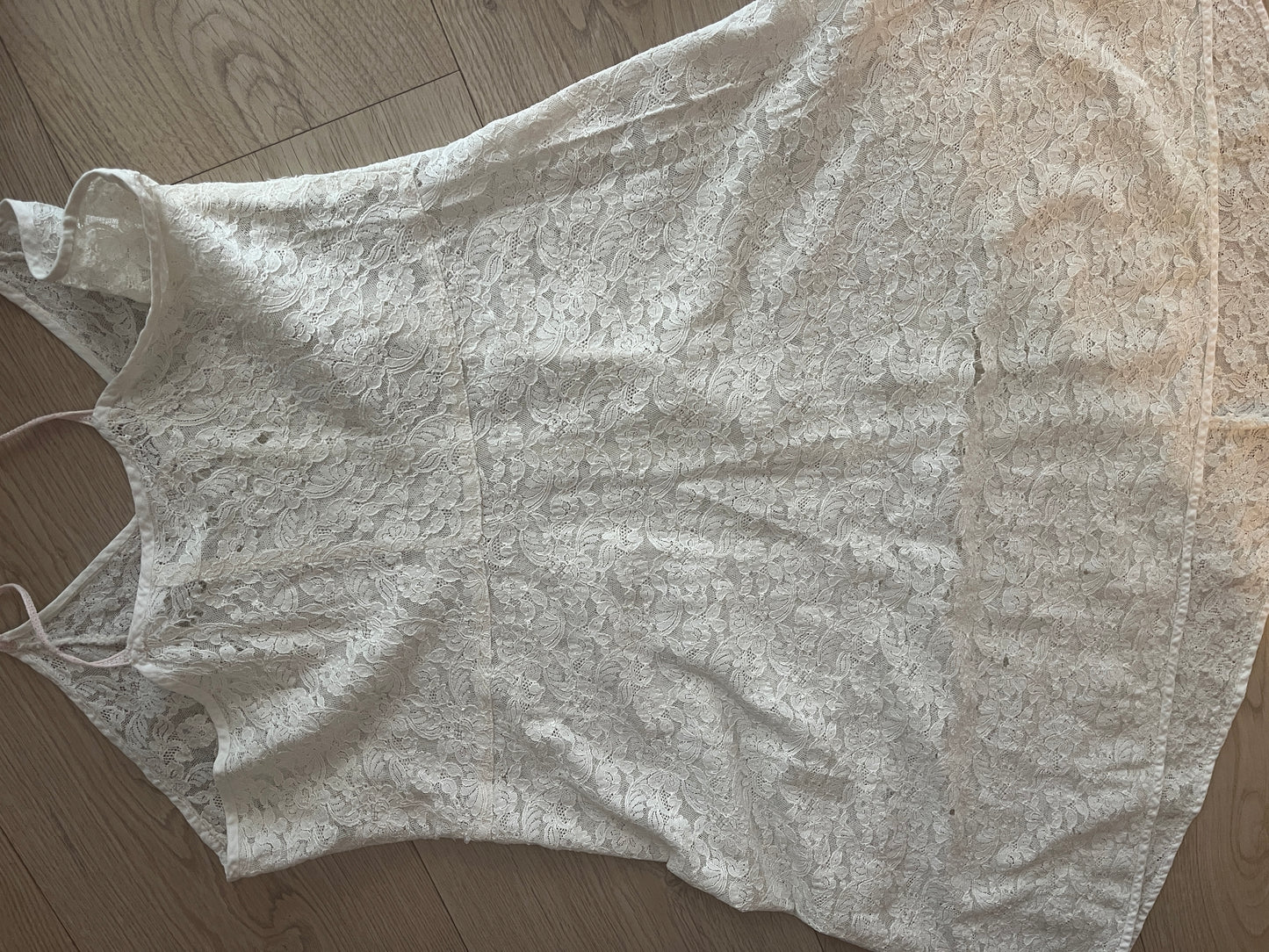 1930s Antique White Rich Lace Edwardian cotton Slip mini dress