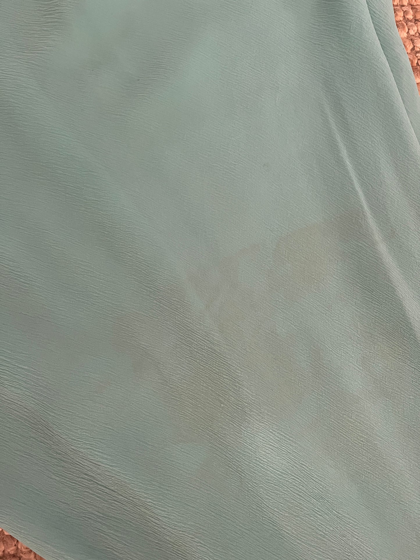 Antique 1930s green pure silk chiffon bias cut maxi dress