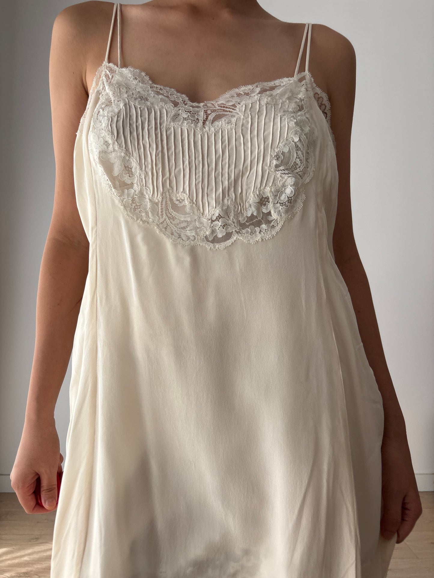 Vintage Pure Silk Nightgown 2 Piece Set / Jacket and NightDress Lingerie Set