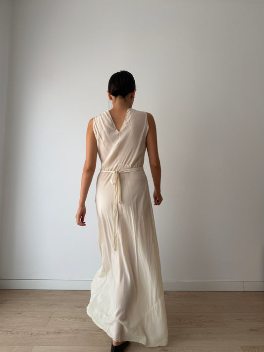 1930s Pure Silk French Lace Applique Bridal Dress: Antique Bias Cut Nightgown Bridal Lingerie
