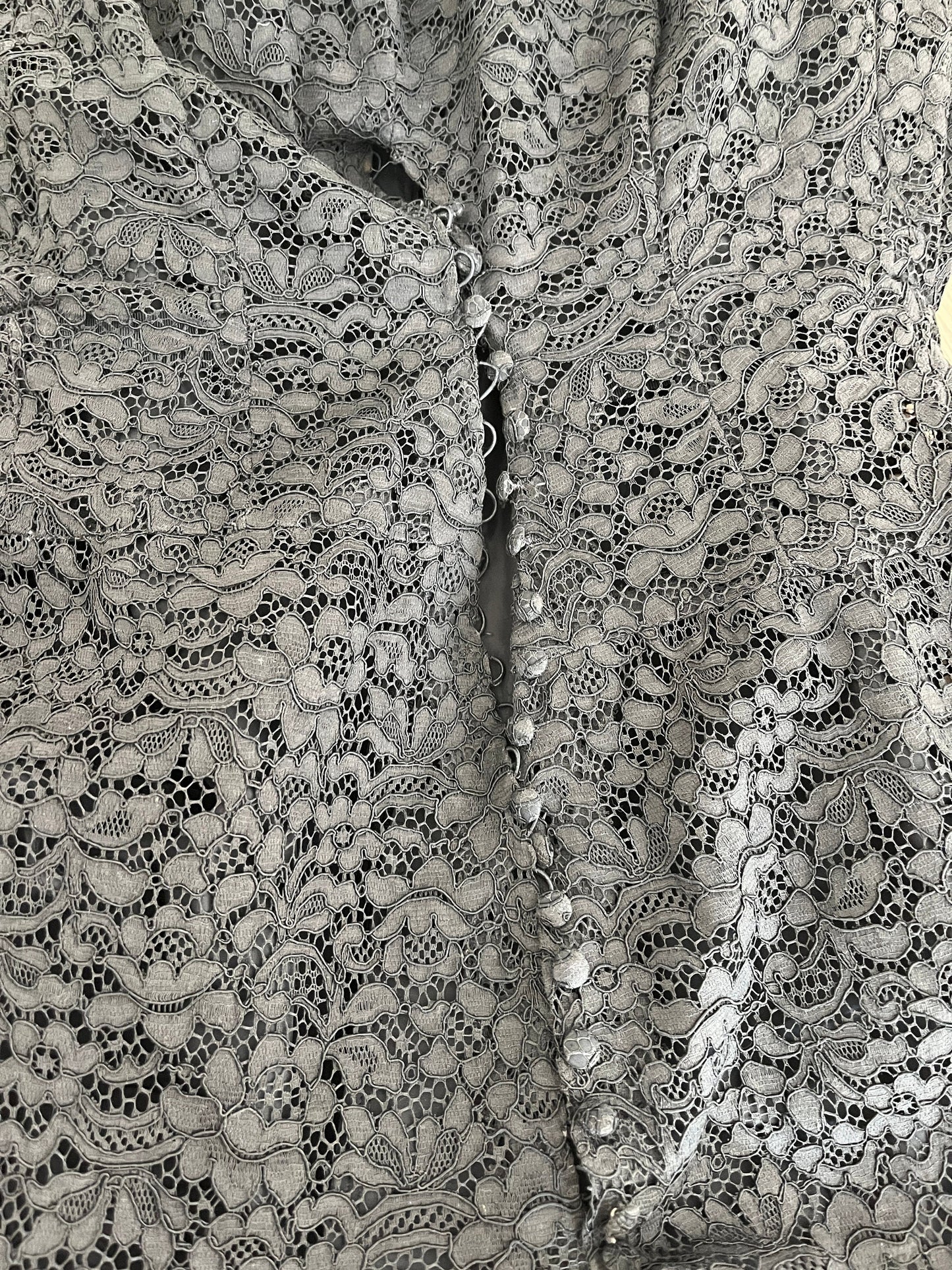 1950s Full Skirt Black Lace Dress/Cocktail Dress, Vintage Lace Dress