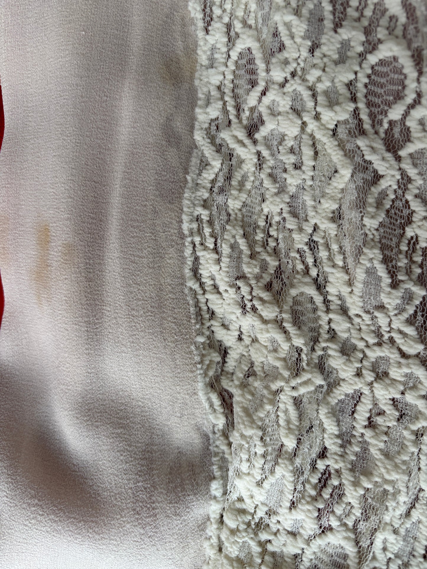 1920s Style White Silk Art Deco Flapper Lace Slip dress