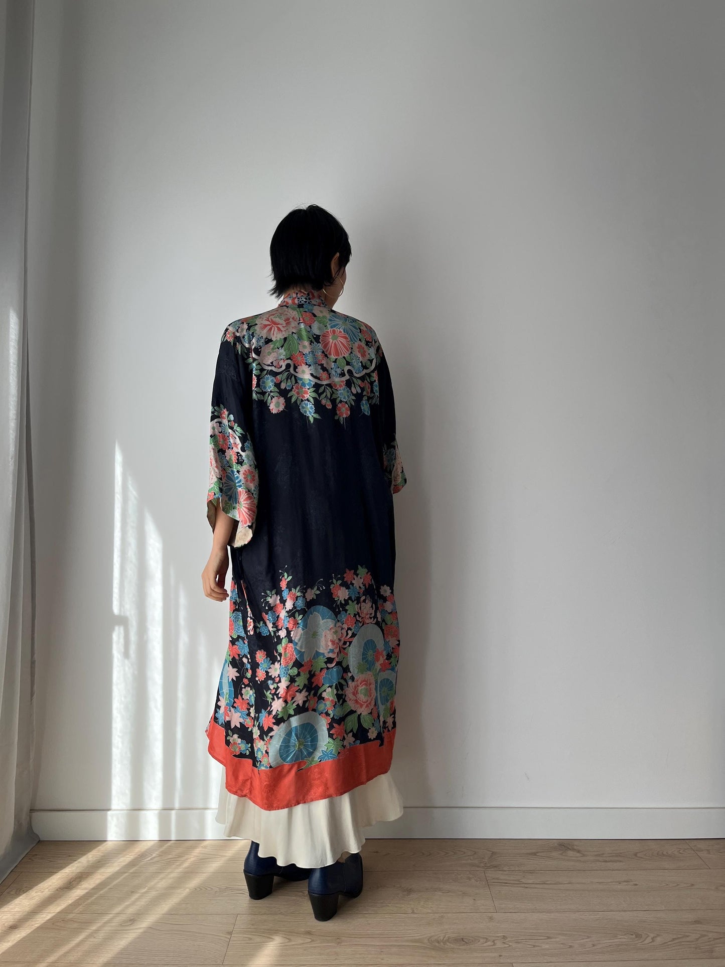 1930s 1920s silk Japanese handmade Kimono Jacket, Gatsby Jazz Age Art Dec Silk Kimono Robe/Jacket