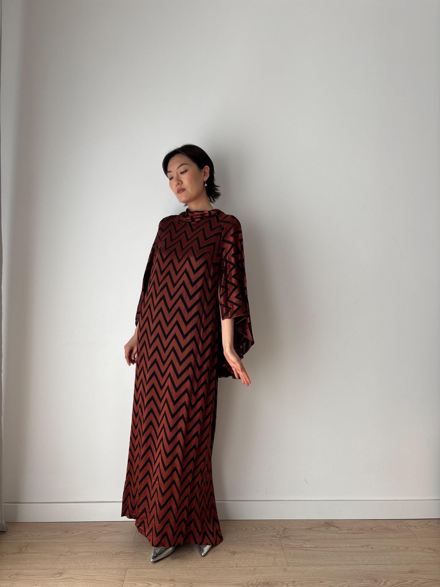 Romantic Silk Art Deco 1920s Oriental Gown Hollywood Great Gatsby Burlesque flapper Evening Dress