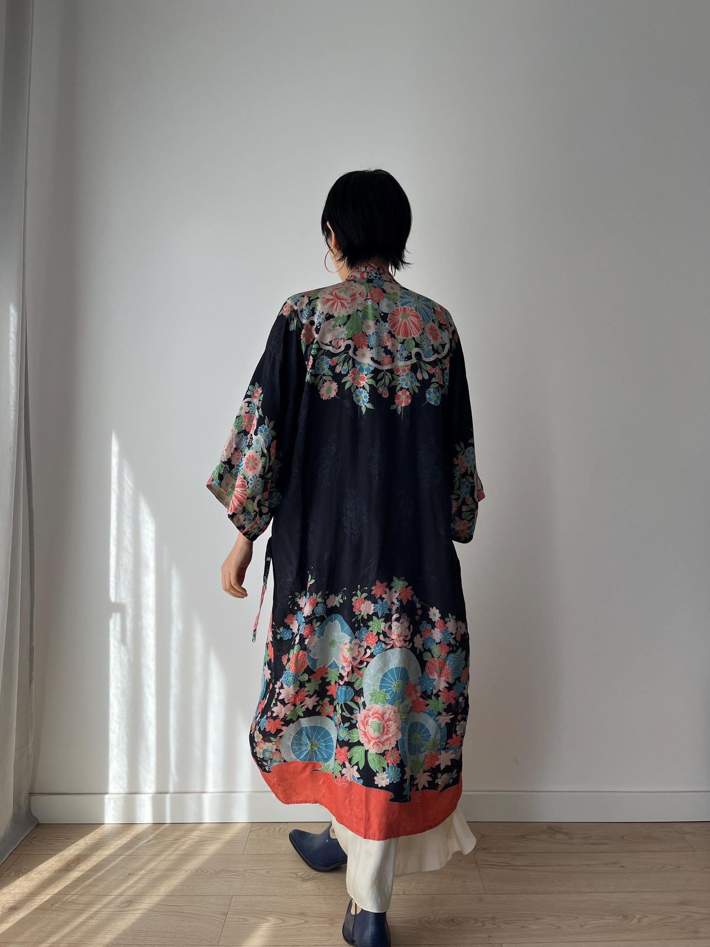 1930s 1920s silk Japanese handmade Kimono Jacket, Gatsby Jazz Age Art Dec Silk Kimono Robe/Jacket