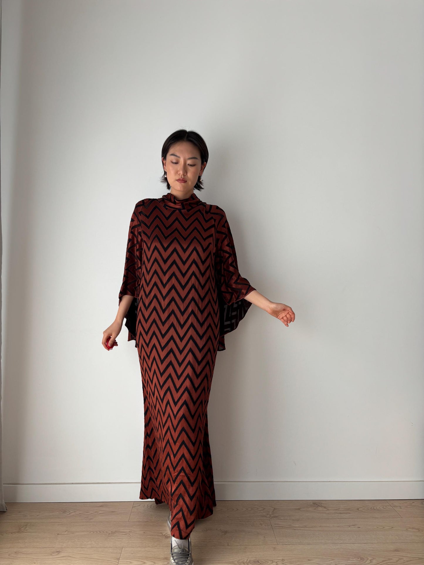 Romantic Silk Art Deco 1920s Oriental Gown Hollywood Great Gatsby Burlesque flapper Evening Dress