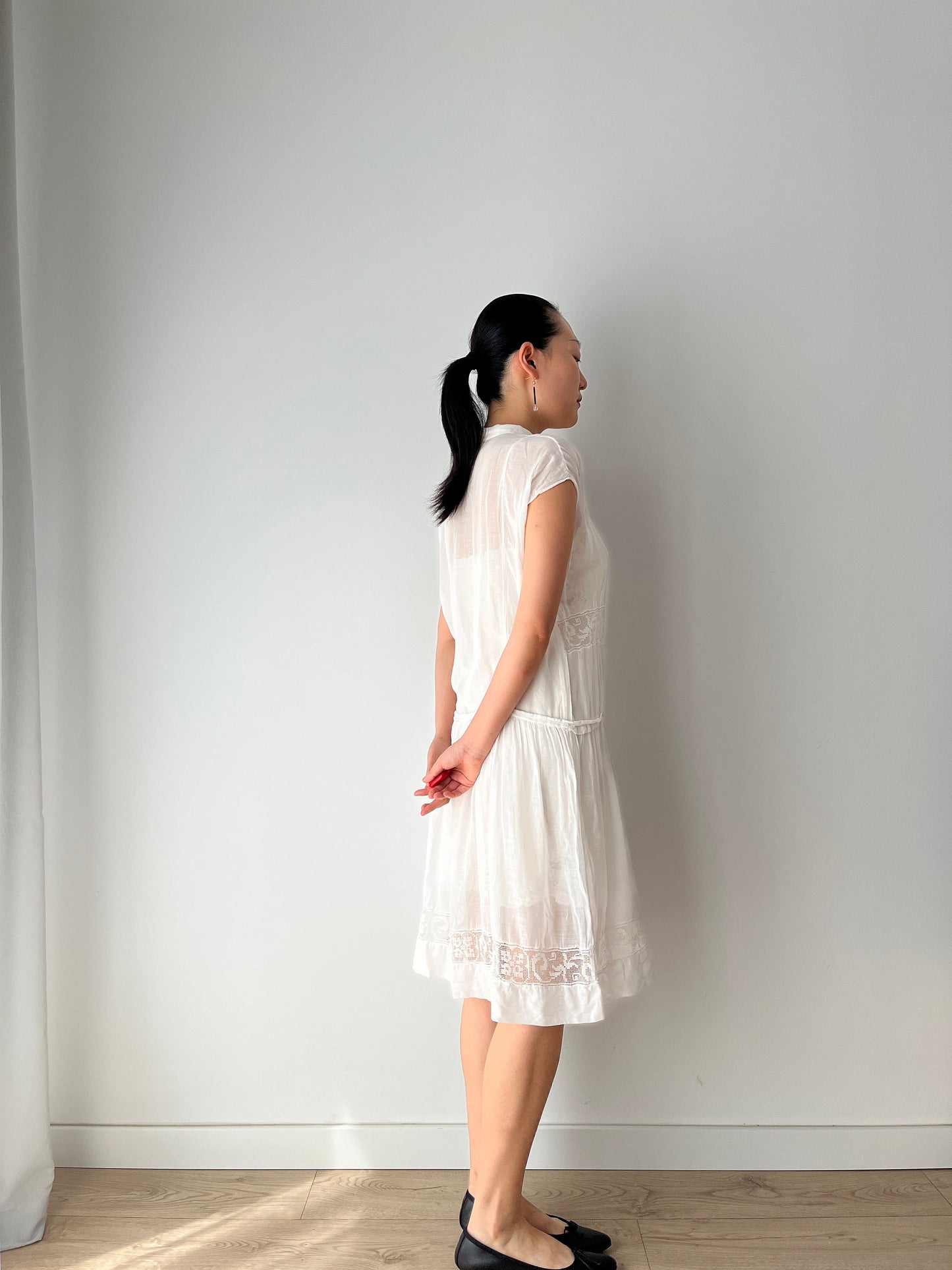 Antique 1800s Lace Renaissance Victorian Nightgown, Vintage French Parisian Lace Dress