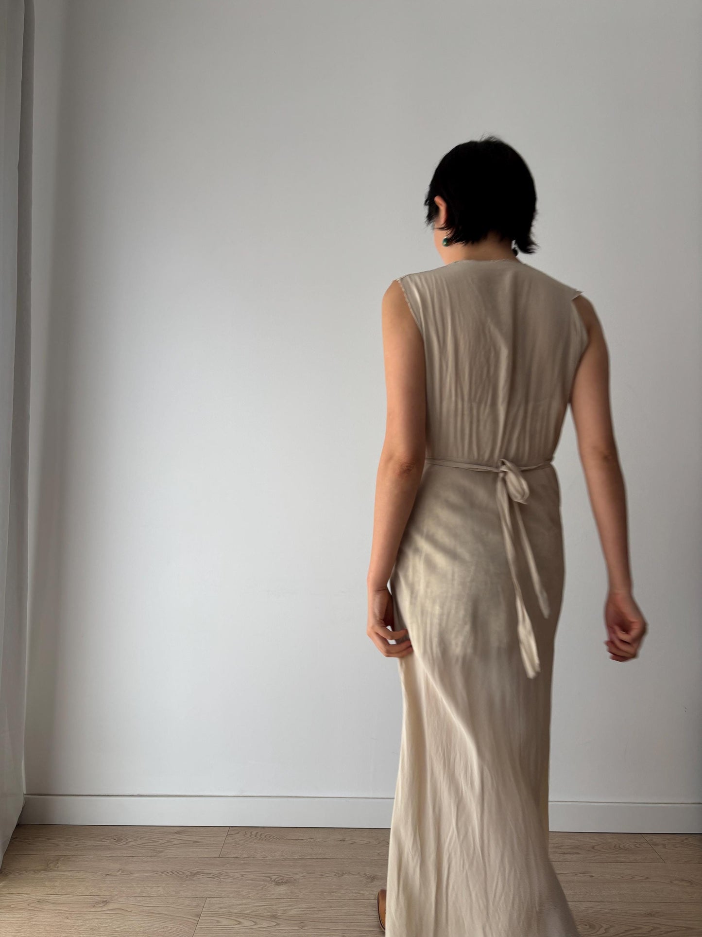 1930s Antique Bridal Lace Bias Cut Negligee Silk Satin Embroidered Nightgown