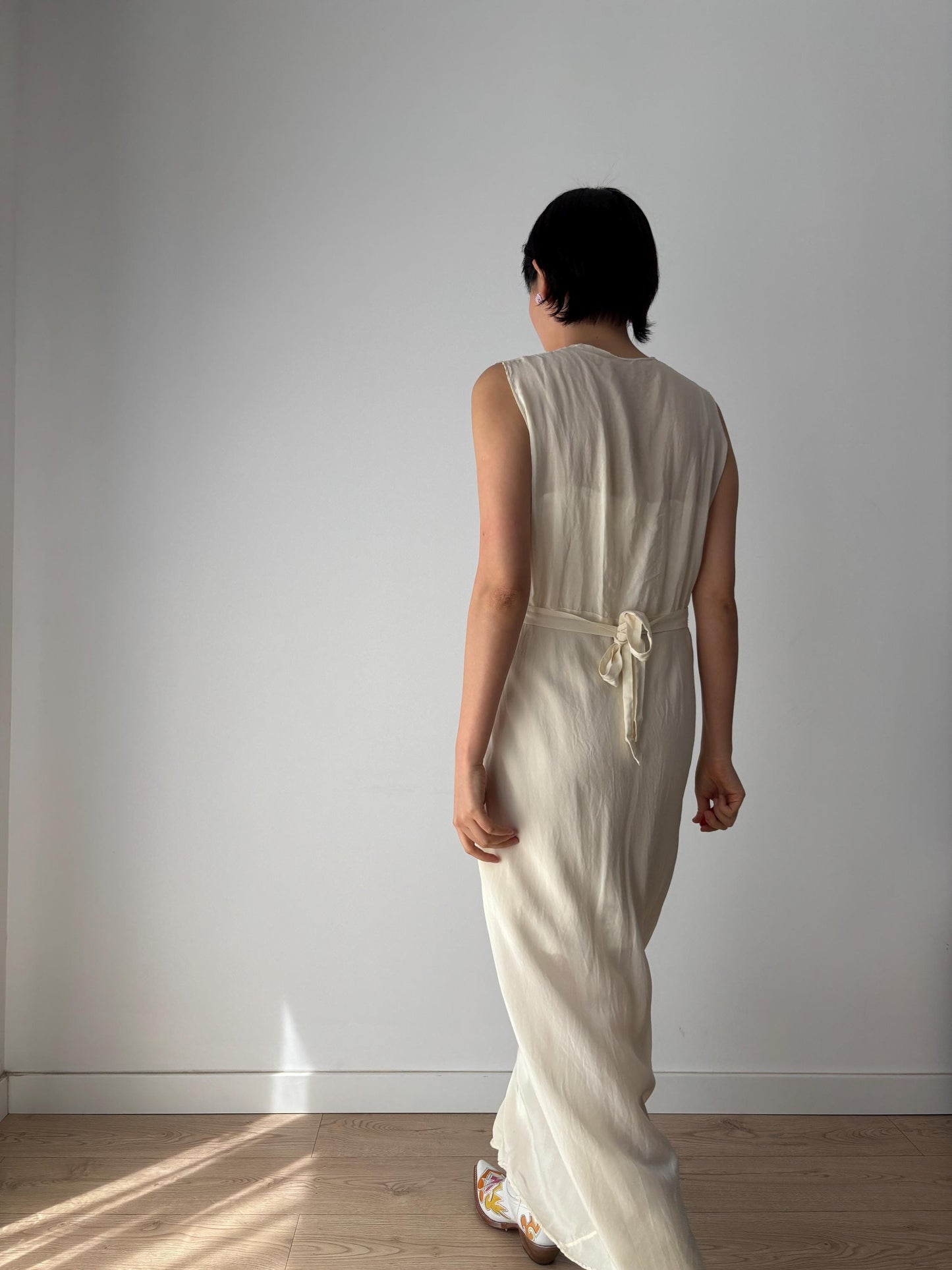 1930s Antique Bridal Lace Bias Cut Negligee Silk Satin Embroidered Nightgown