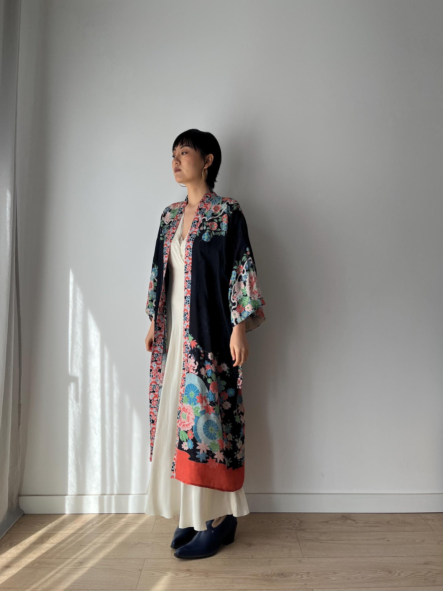 1930s 1920s silk Japanese handmade Kimono Jacket, Gatsby Jazz Age Art Dec Silk Kimono Robe/Jacket