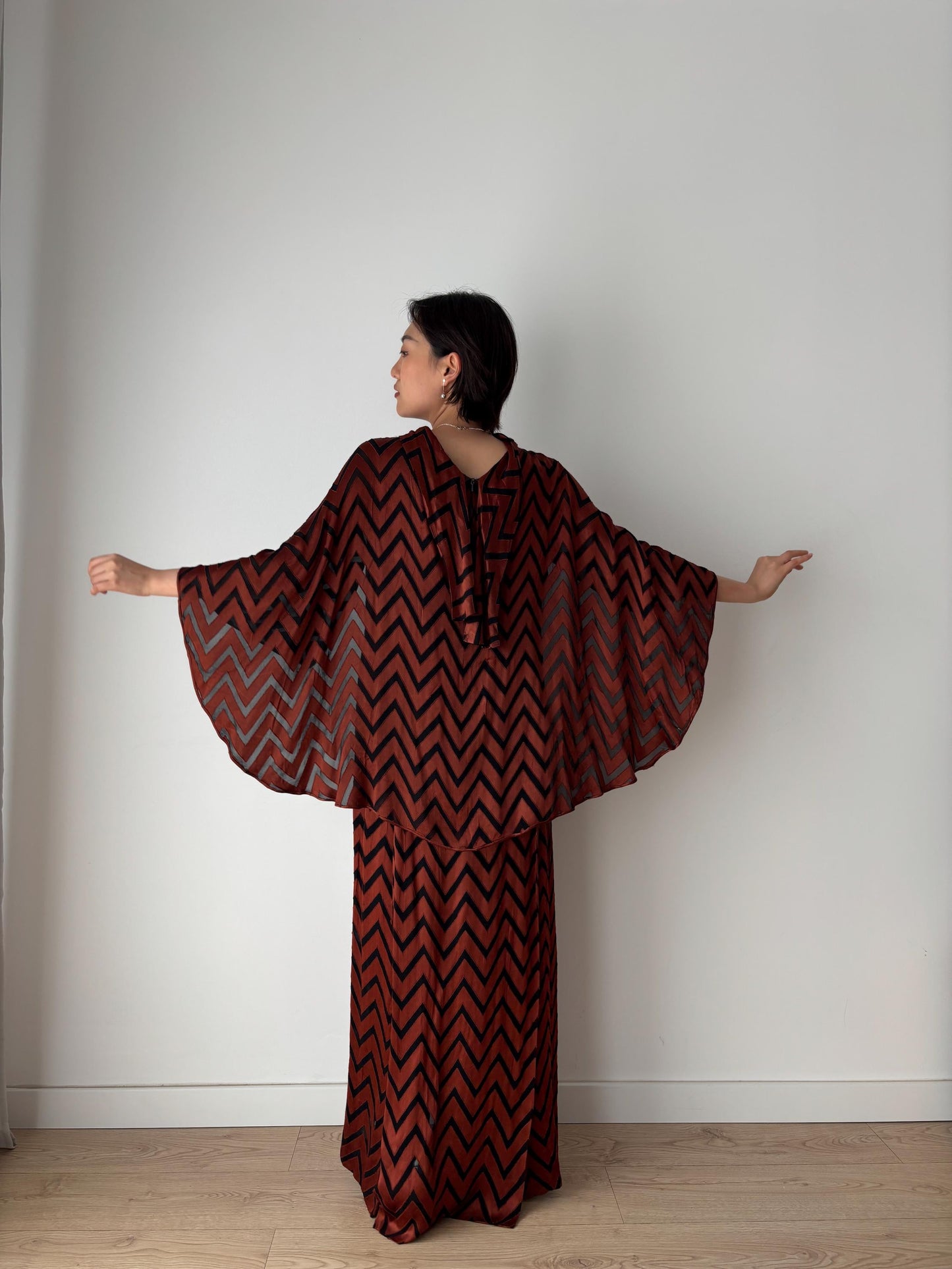 Romantic Silk Art Deco 1920s Oriental Gown Hollywood Great Gatsby Burlesque flapper Evening Dress