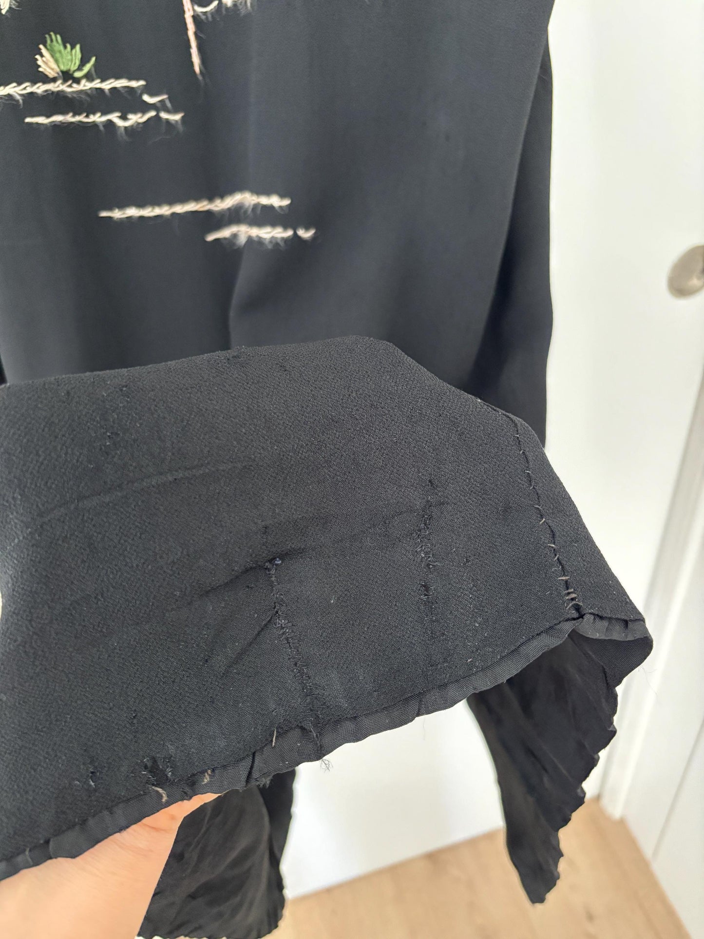 1930s 1920s silk Chinese handmade Kimono Jacket, 1920s Jazz Age Art Dec Silk Kimono