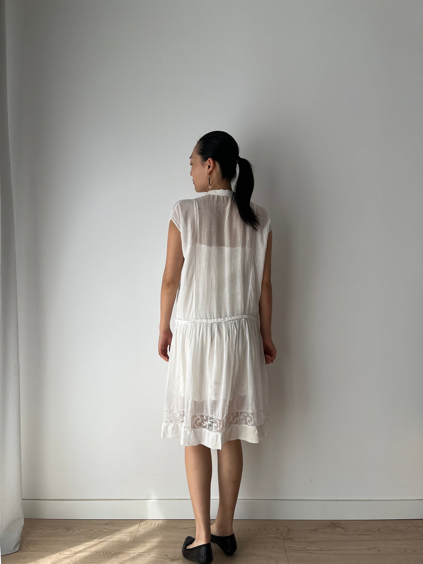 Antique 1800s Lace Renaissance Victorian Nightgown, Vintage French Parisian Lace Dress