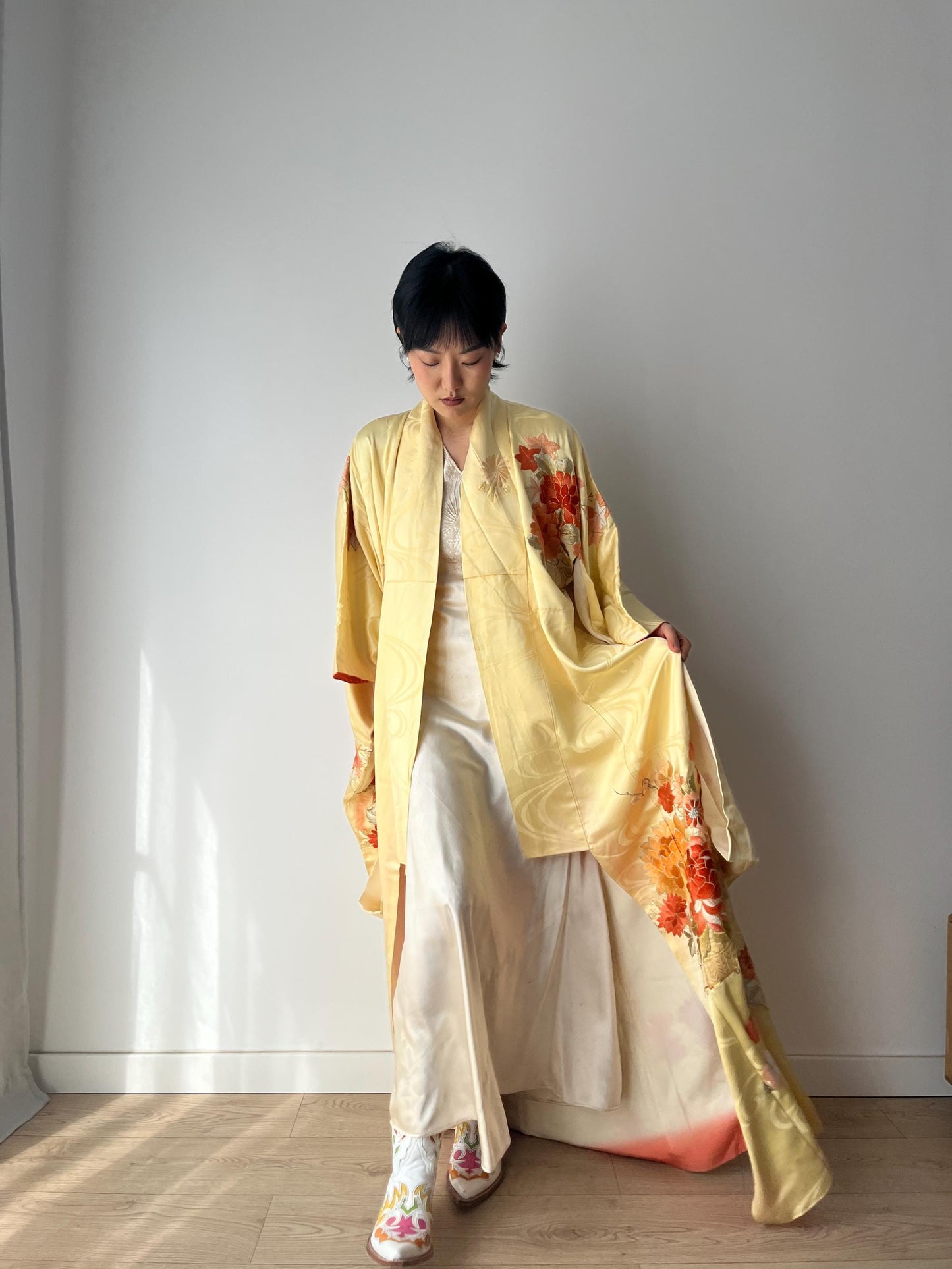 Vintage silk handmade Kimono Jacket, 1920s Style Jazz Age Art Dec Silk Kimono Robe/Jacket