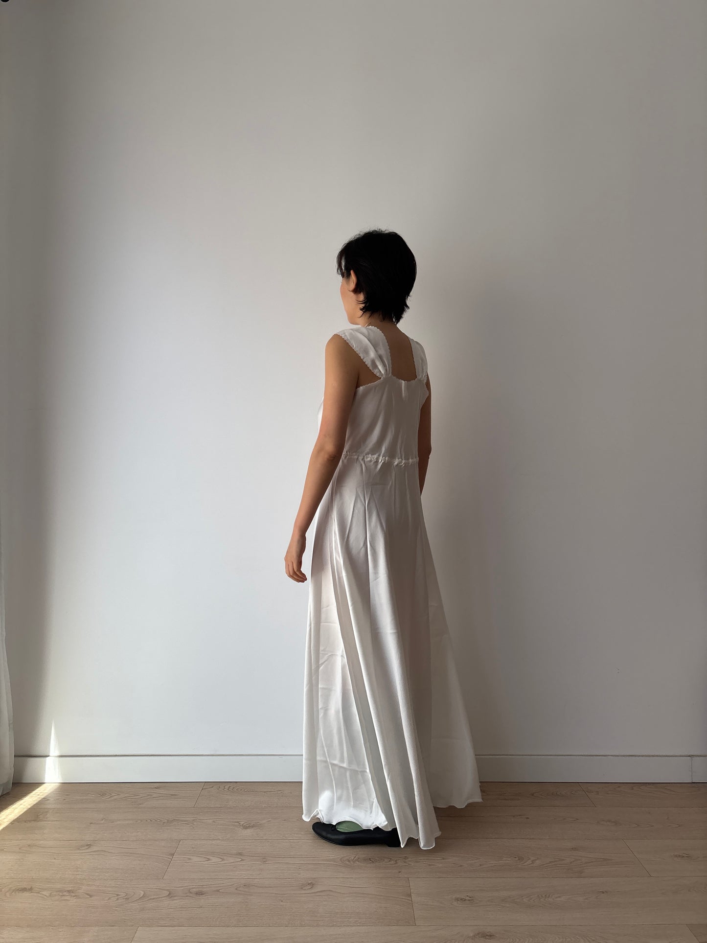 1950s Vintage Embroidered Satin Bridal Nightgown, Wedding dress