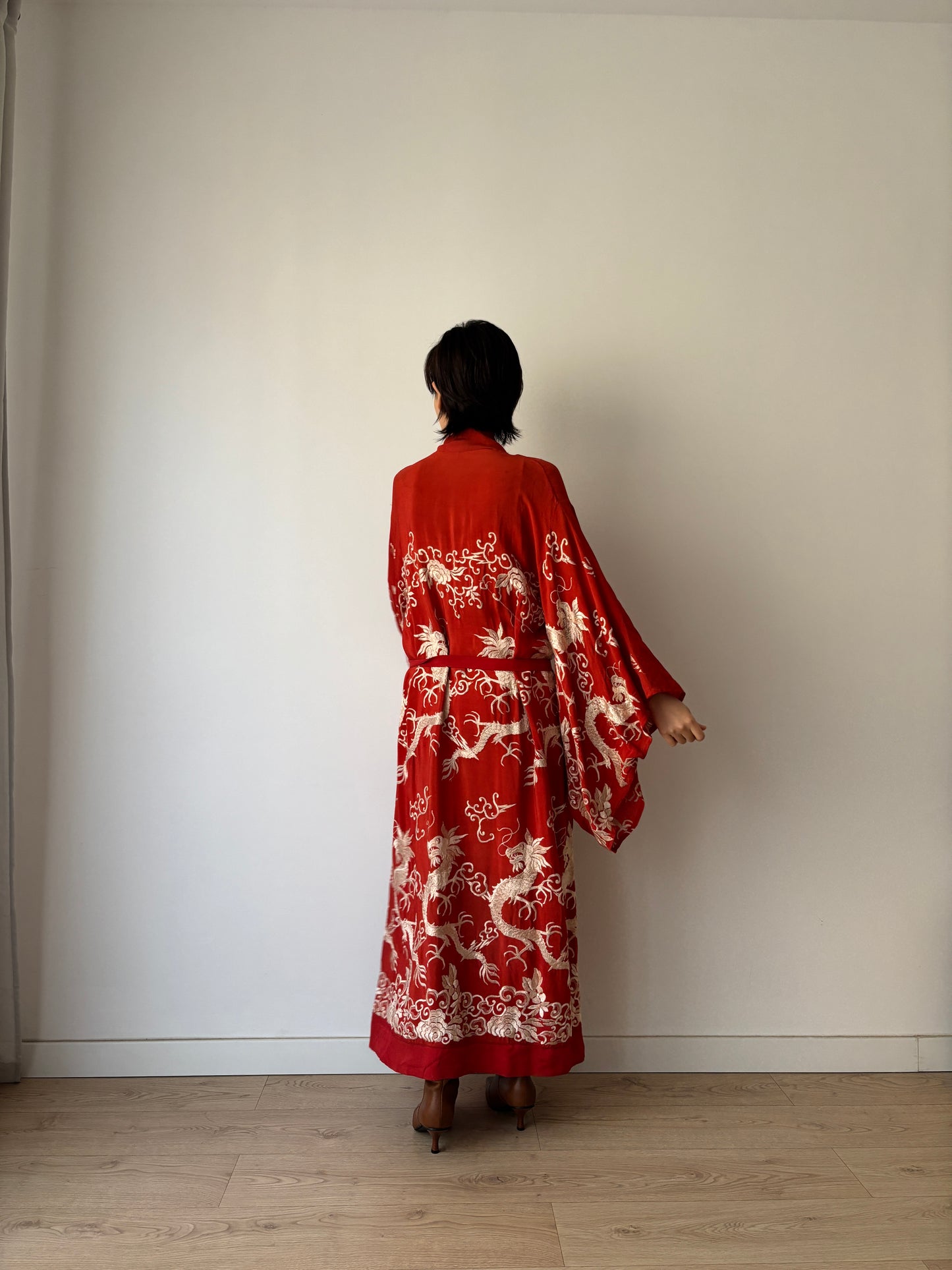 1920s silk Chinese handmade Kimono Jacket, 1920s Jazz Age Art Dec Silk Kimono
