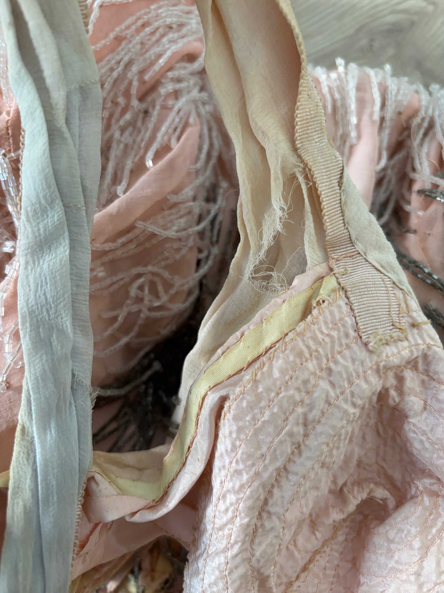 Authentic 1920s–1930s Hollywood Flapper Dress – Rare Art Deco Beaded Gradient Fringe Gown