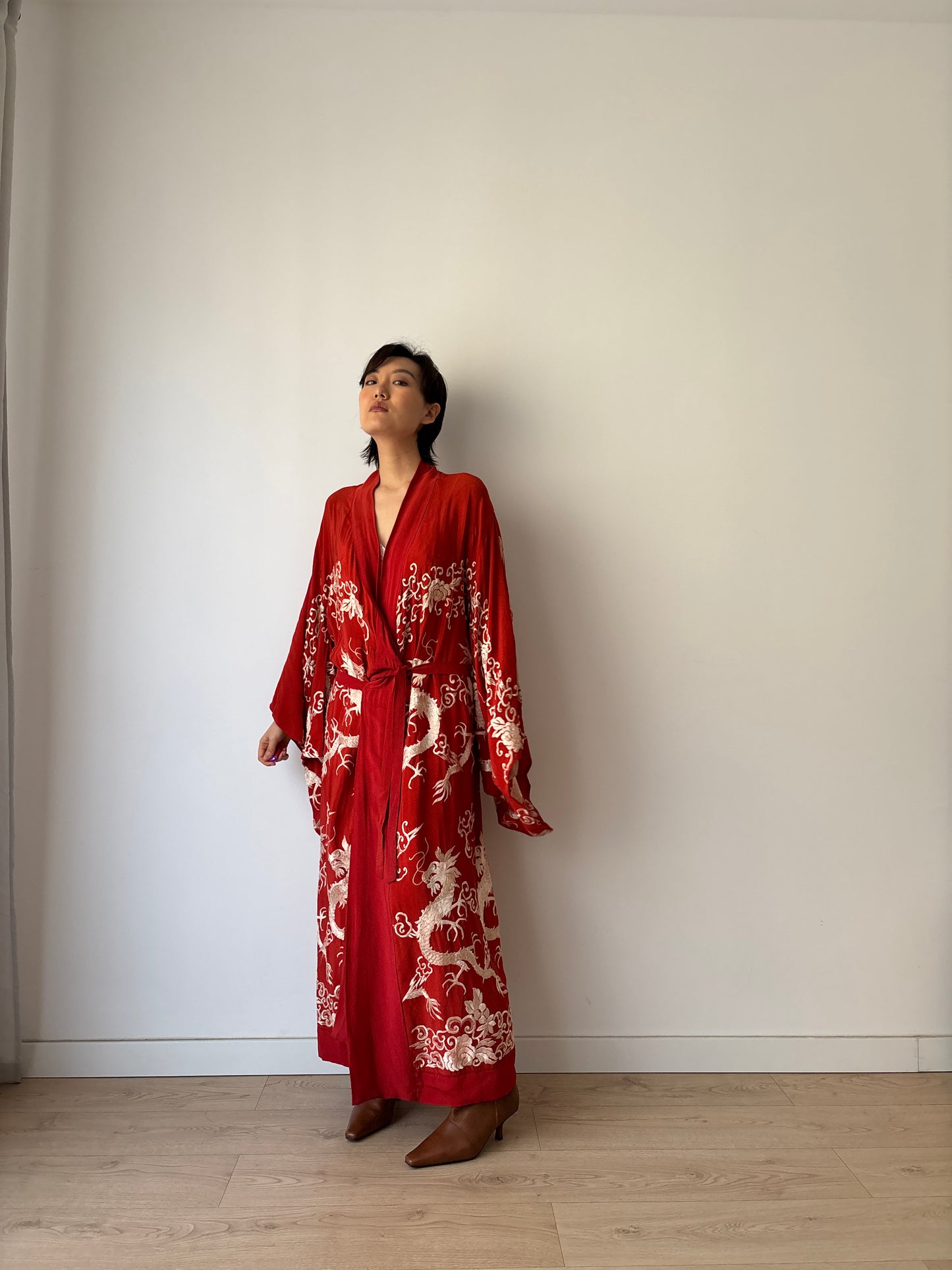 1920s silk Chinese handmade Kimono Jacket, 1920s Jazz Age Art Dec Silk Kimono