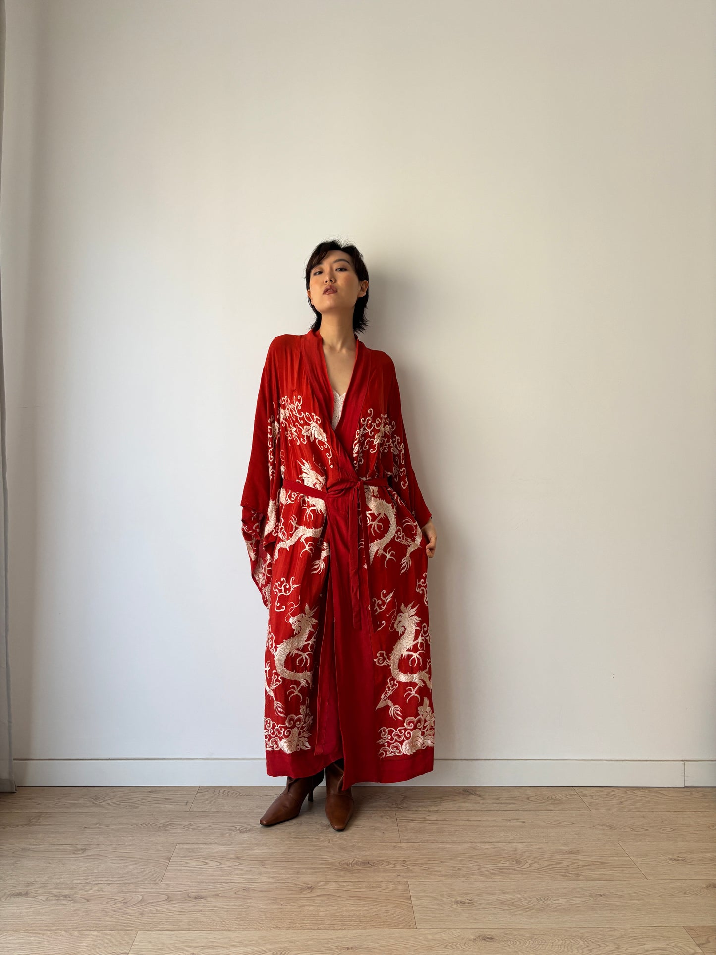 1920s silk Chinese handmade Kimono Jacket, 1920s Jazz Age Art Dec Silk Kimono