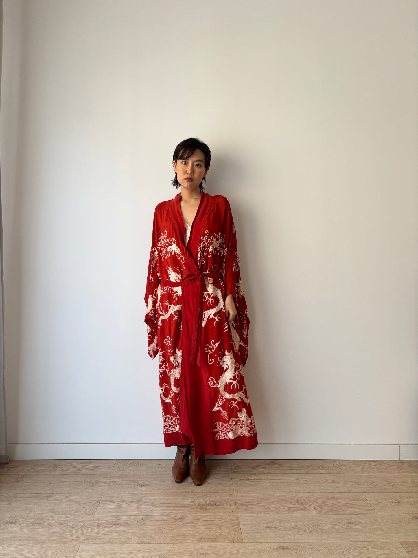 1920s silk Chinese handmade Kimono Jacket, 1920s Jazz Age Art Dec Silk Kimono