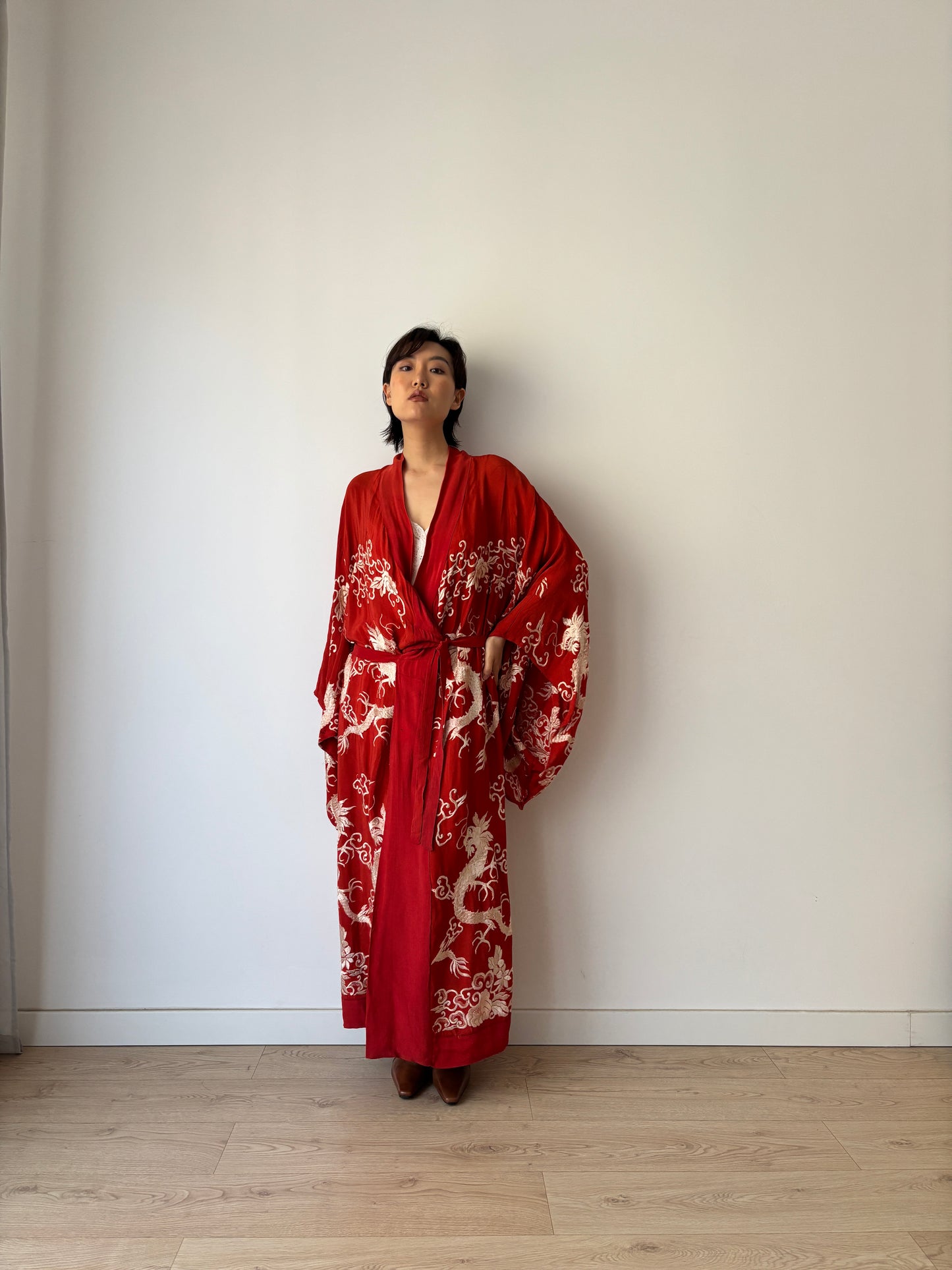 1920s silk Chinese handmade Kimono Jacket, 1920s Jazz Age Art Dec Silk Kimono