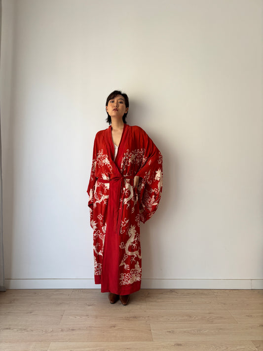 1920s silk Chinese handmade Kimono Jacket, 1920s Jazz Age Art Dec Silk Kimono