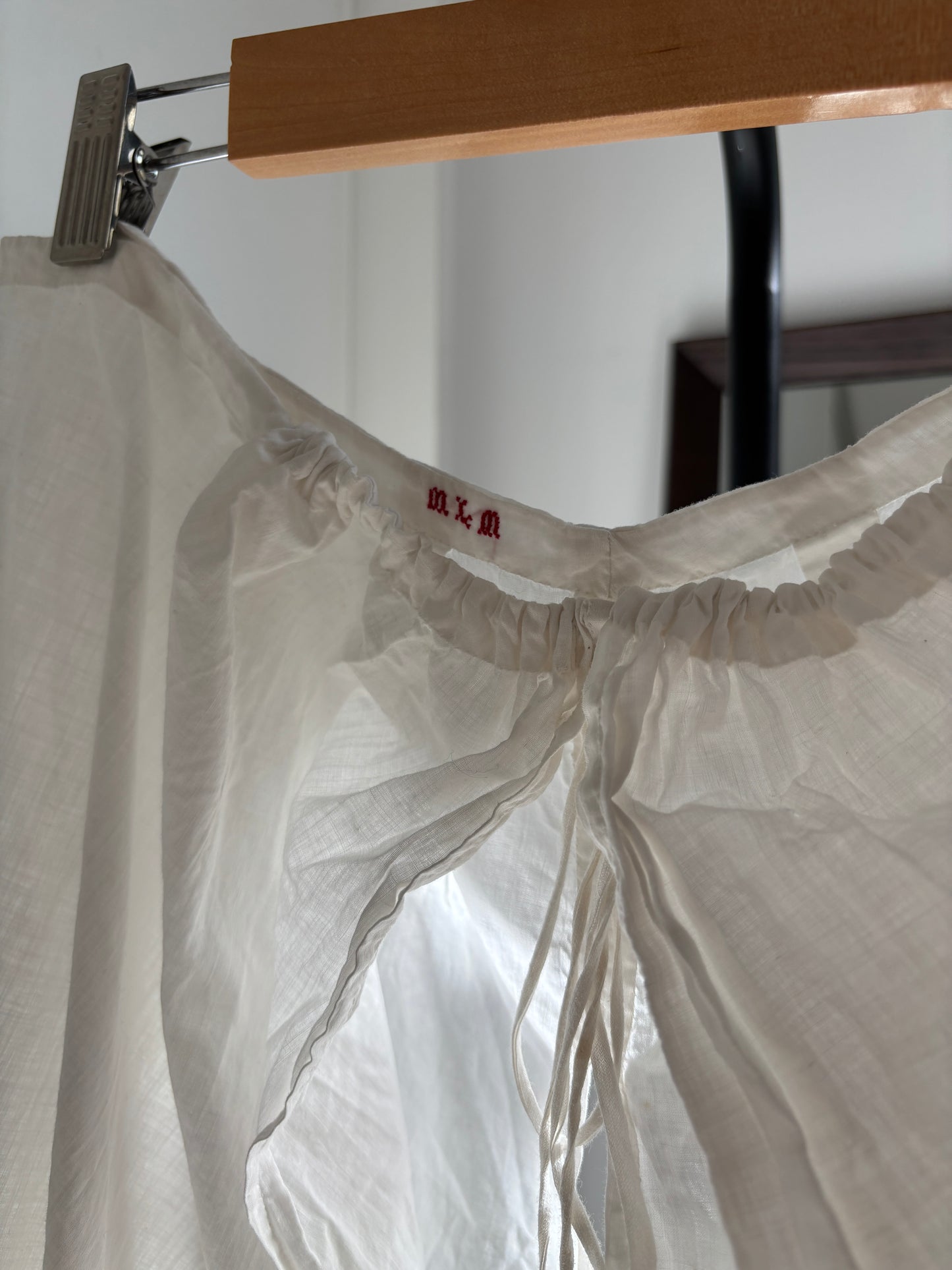 Antique 1900s Lace Renaissance Victorian Edwardian Lingerie Culottes Panties, Parisian White Knickers French Bloomers with Open Crotch