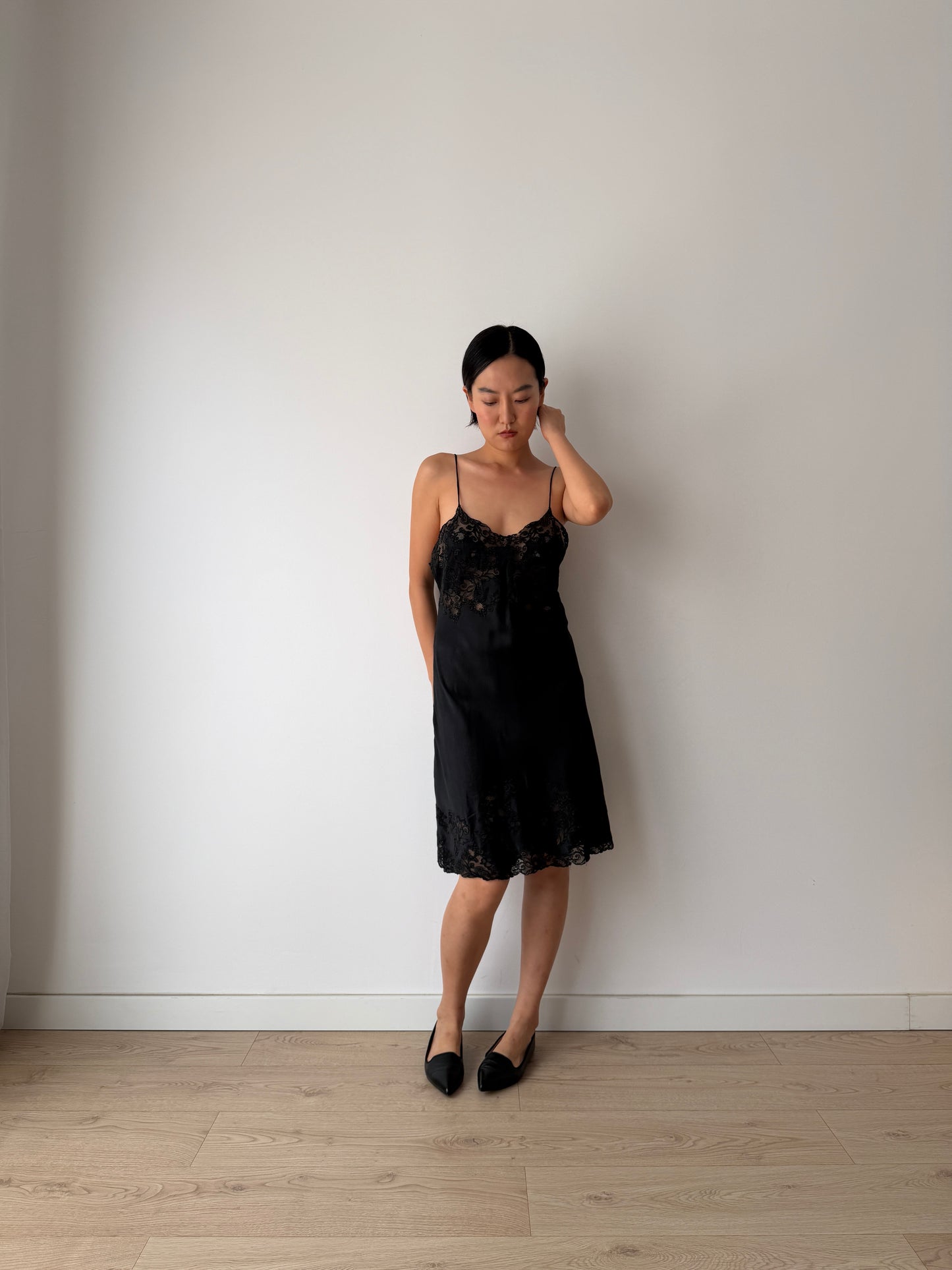 Reserved, 2 black slip dresses