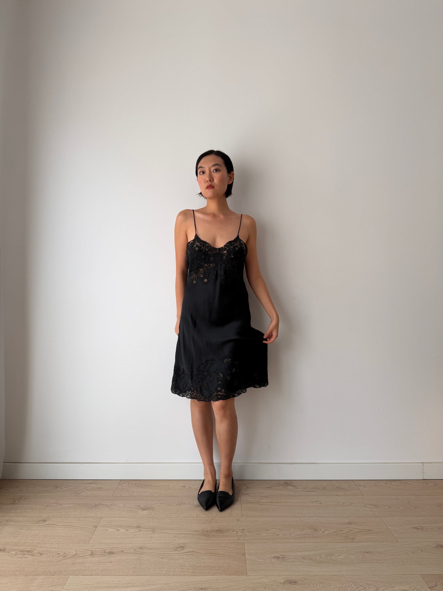Reserved, 2 black slip dresses