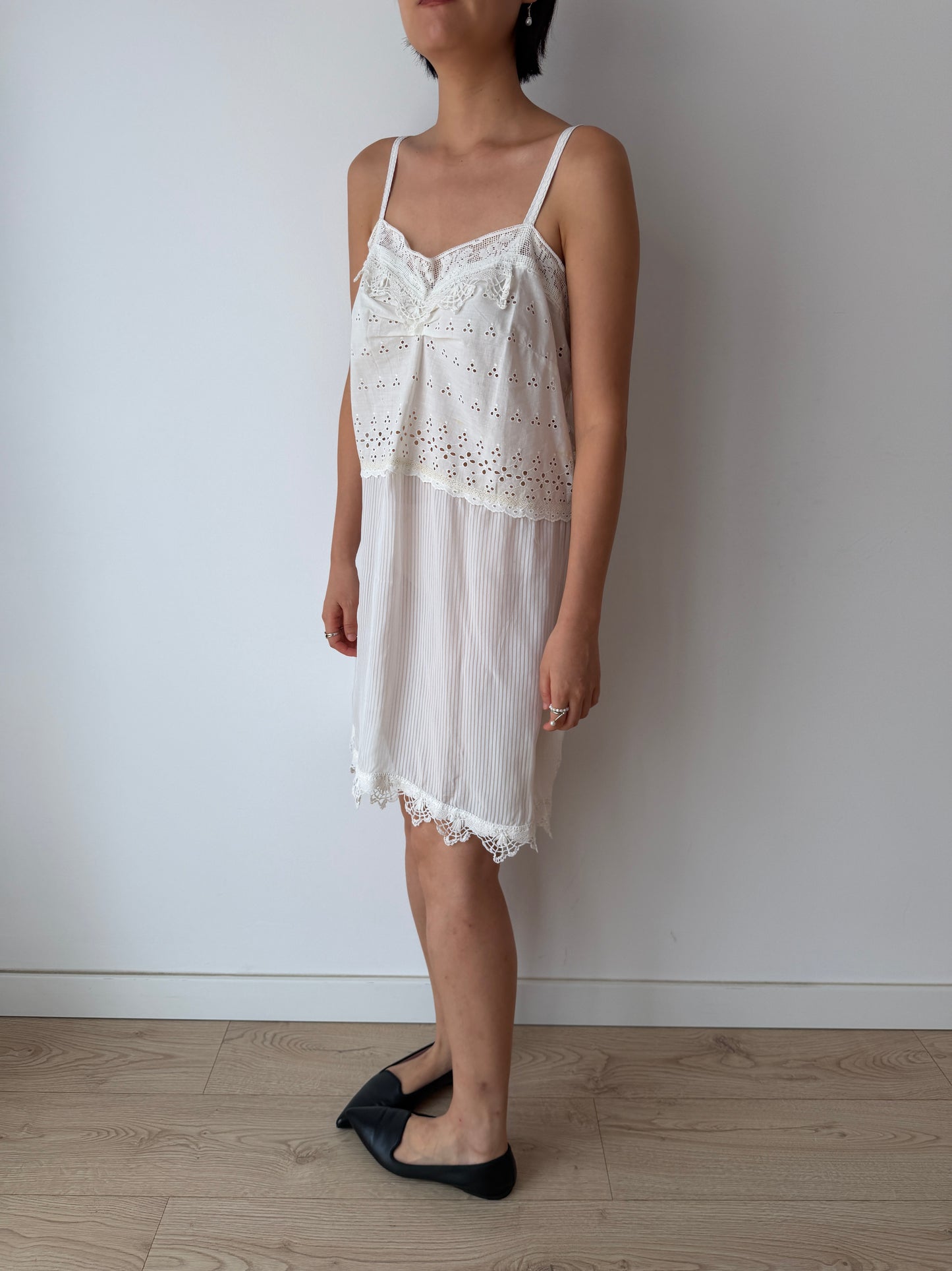 1930s White Cotton Lace NightDress