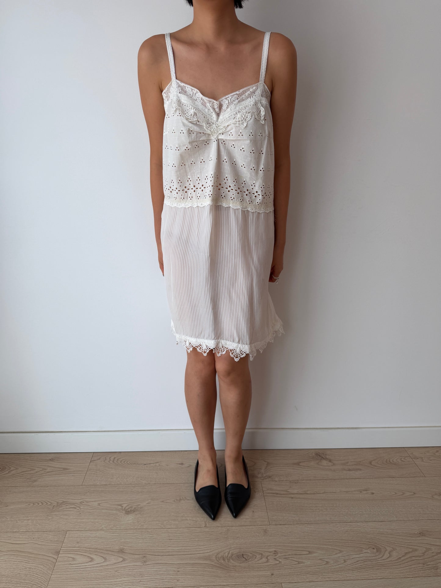 1930s White Cotton Lace NightDress
