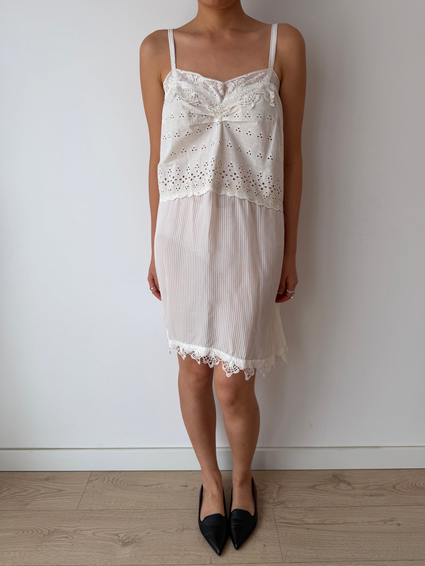 1930s White Cotton Lace NightDress