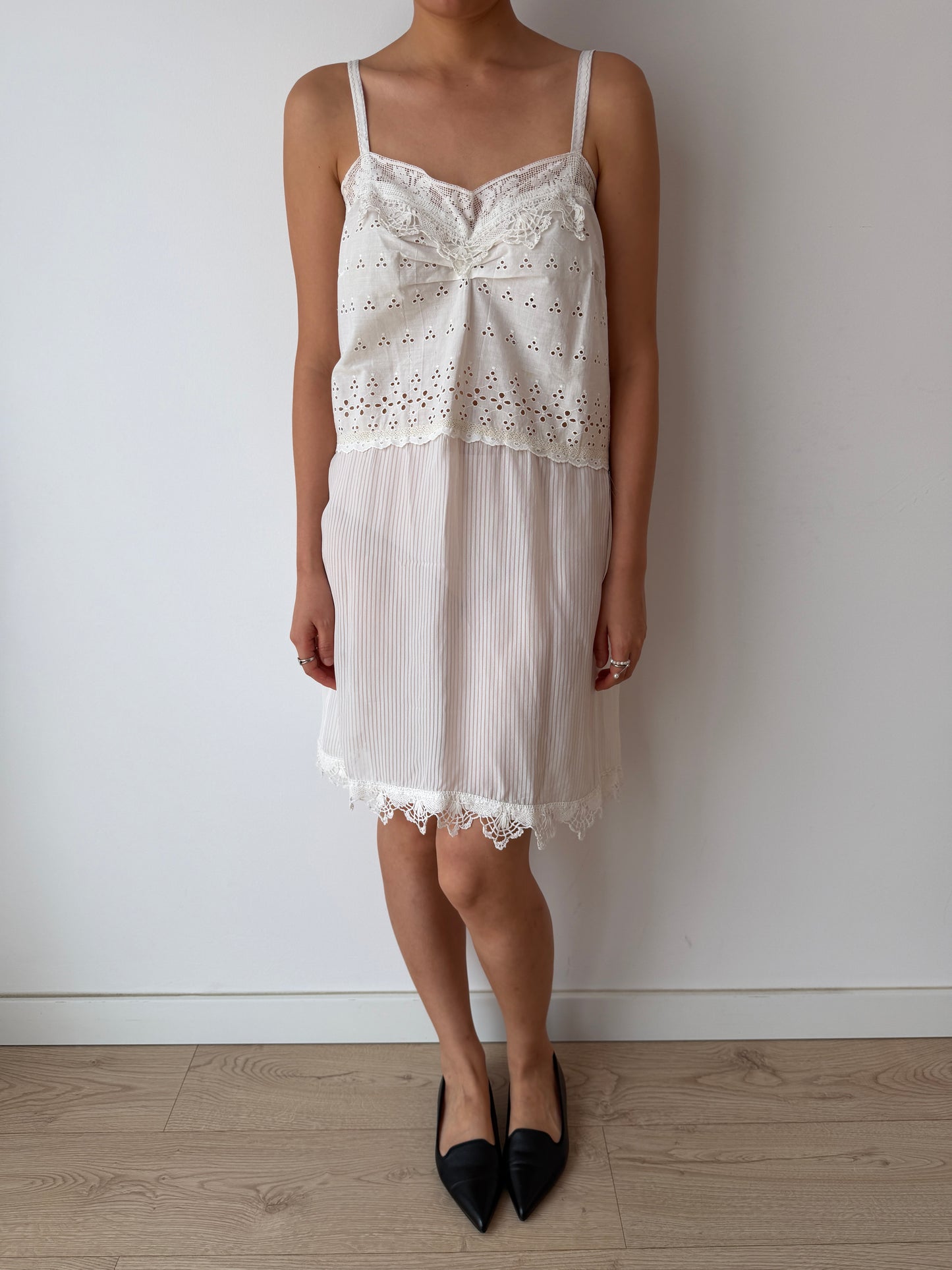 1930s White Cotton Lace NightDress