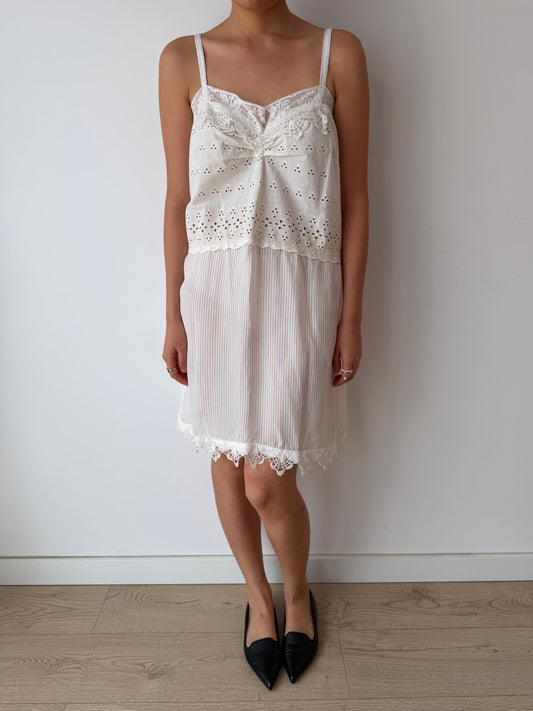 1930s White Cotton Lace NightDress