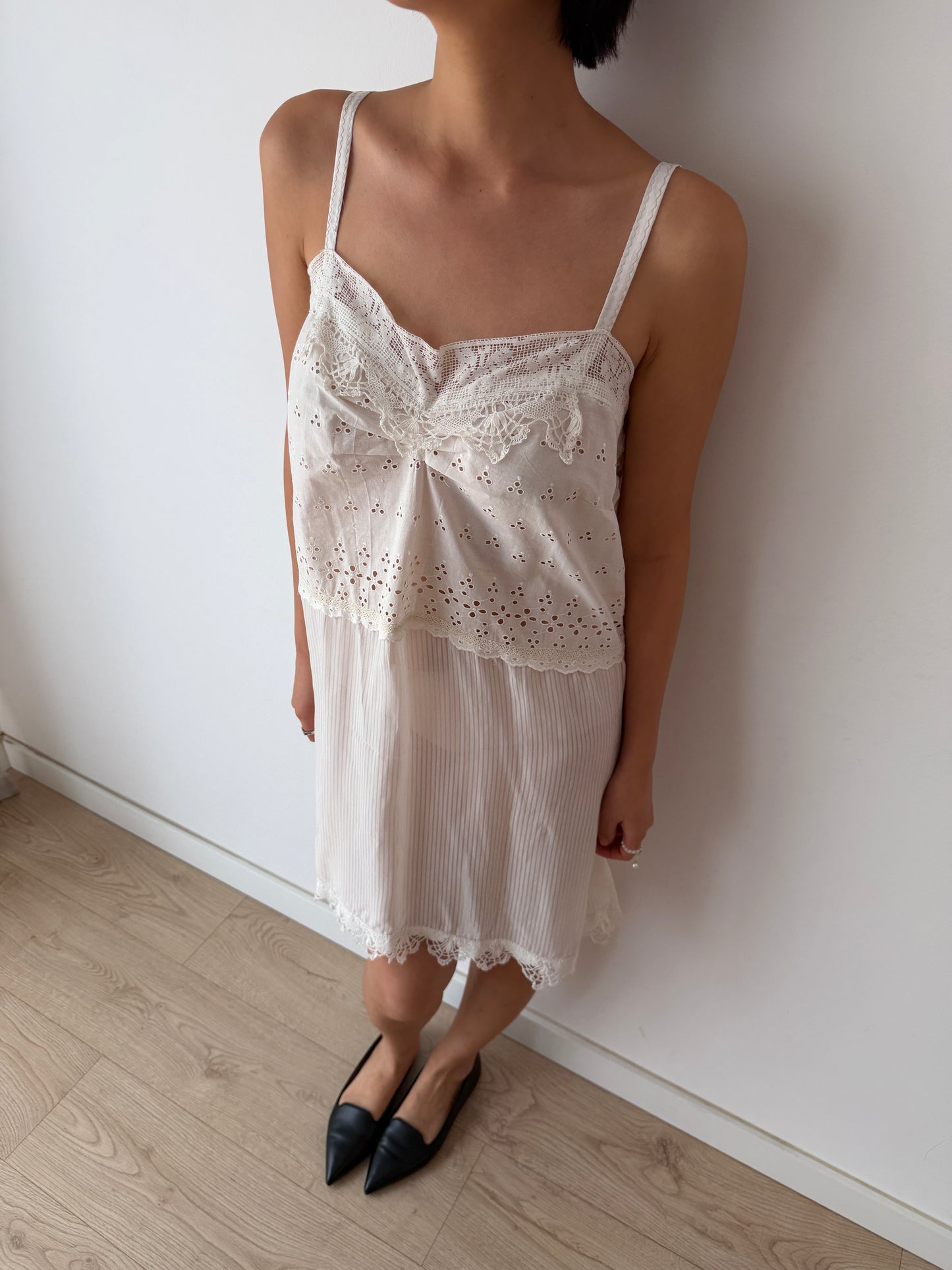 1930s White Cotton Lace NightDress