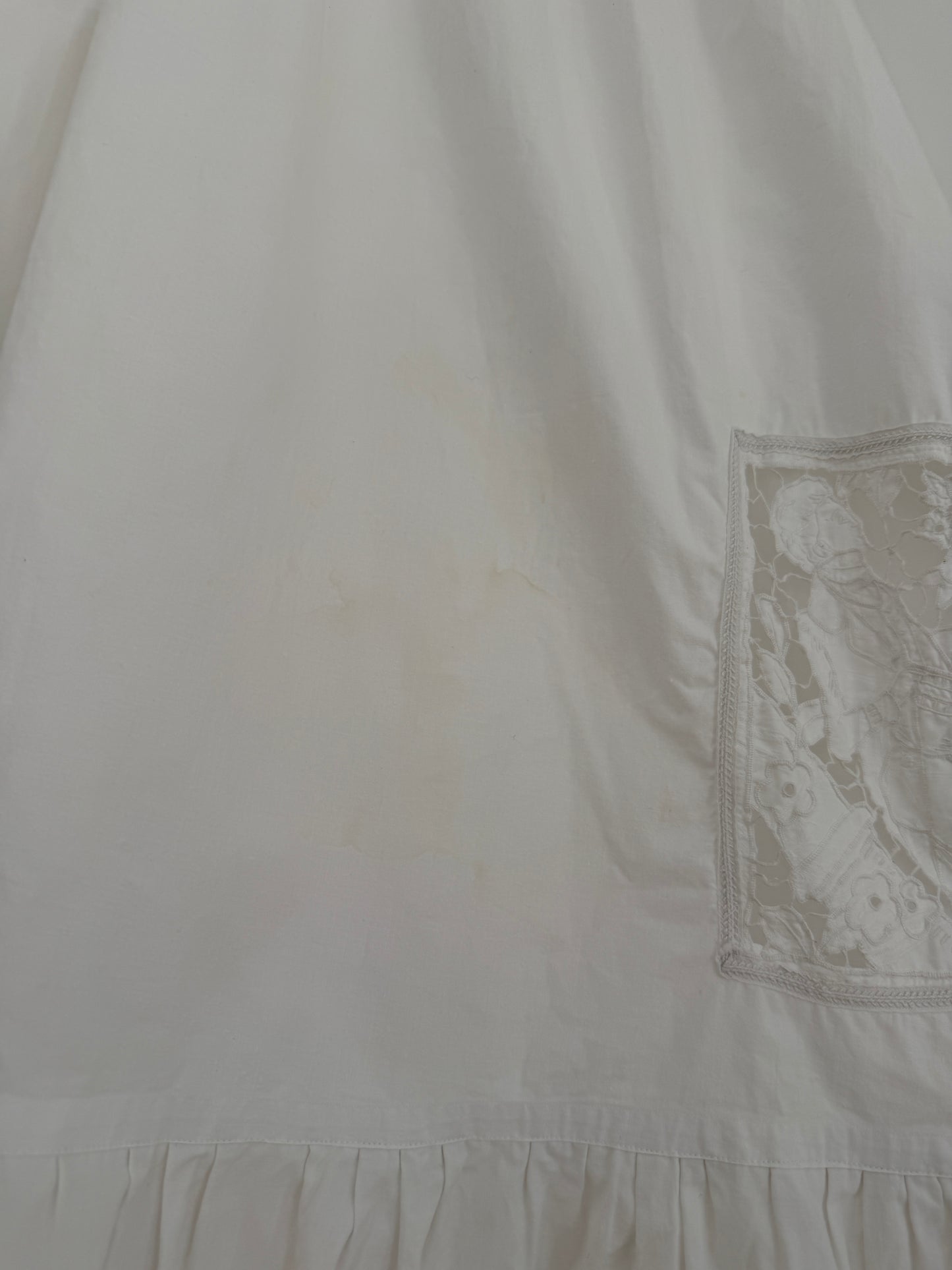 1910s Edwardian Floral French Embroidered Cotton Nightgown