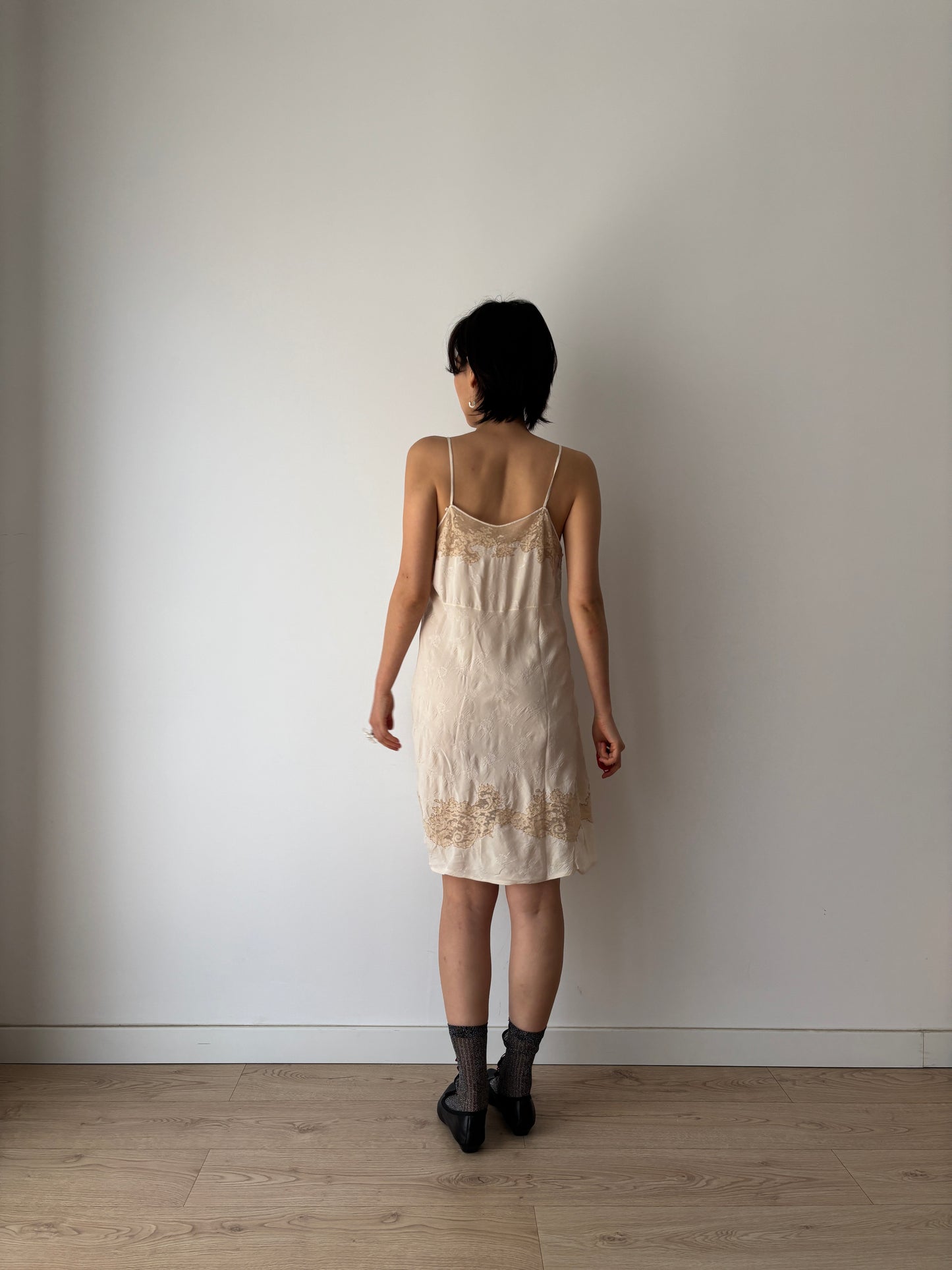 1930s Silk Lace Slip Dress, Romantic Vintage Bridal Slip Dress, 30s clothing