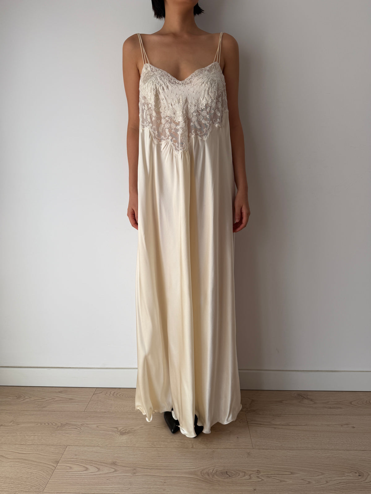 Rare Vintage Florentine Pure Silk Nightgown & Robe Set