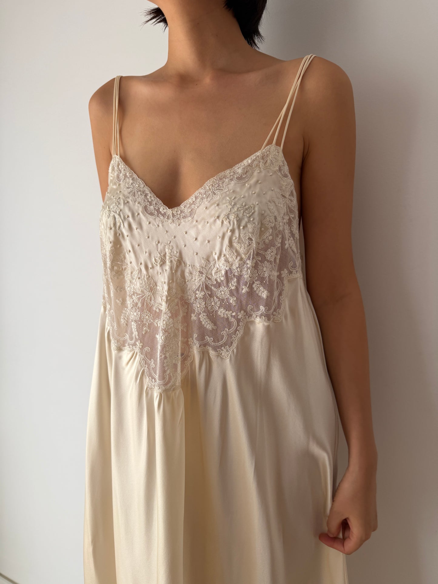 Rare Vintage Florentine Pure Silk Nightgown & Robe Set
