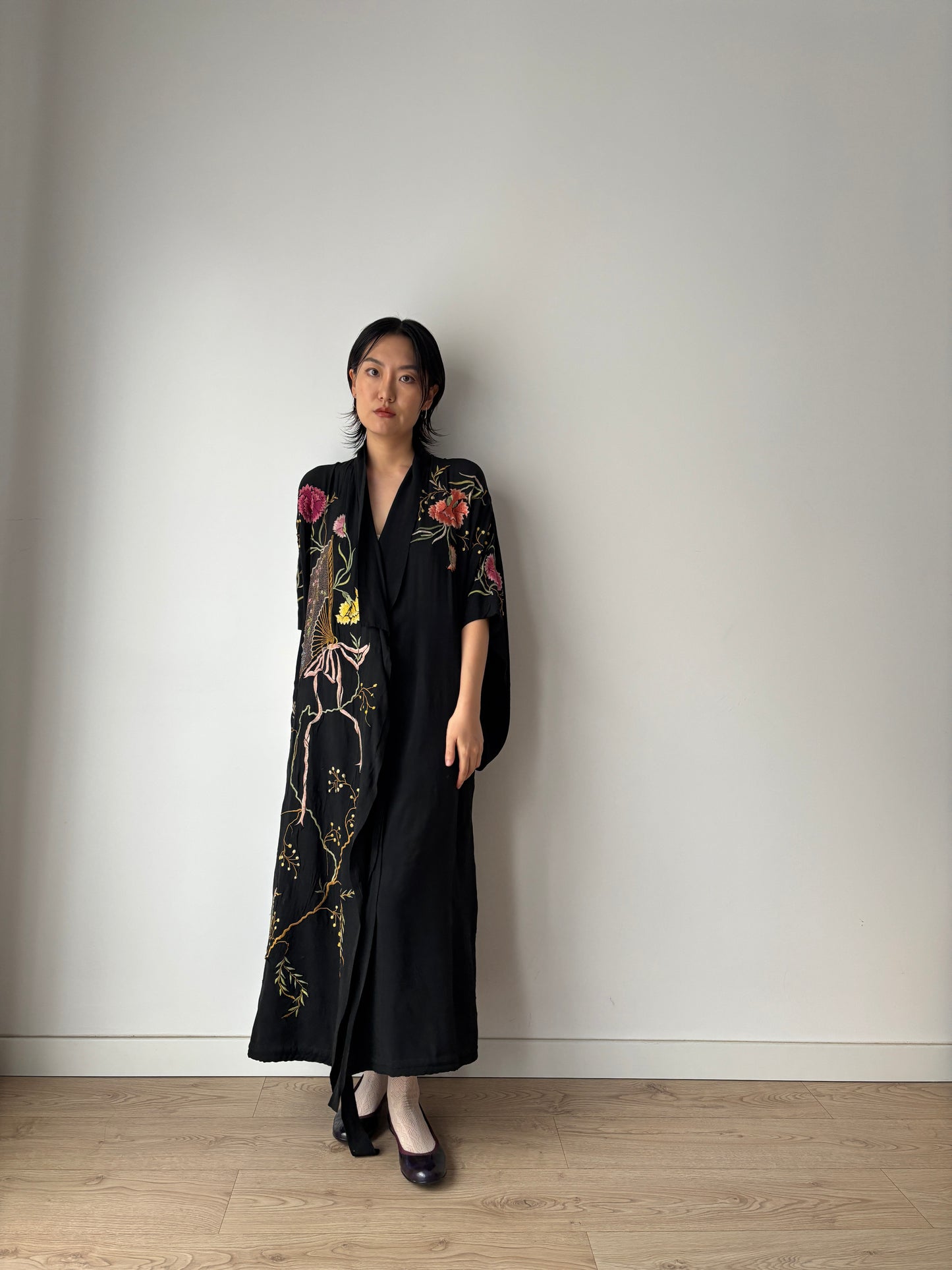 1930s 1920s pure silk handmade embroidered Kimono