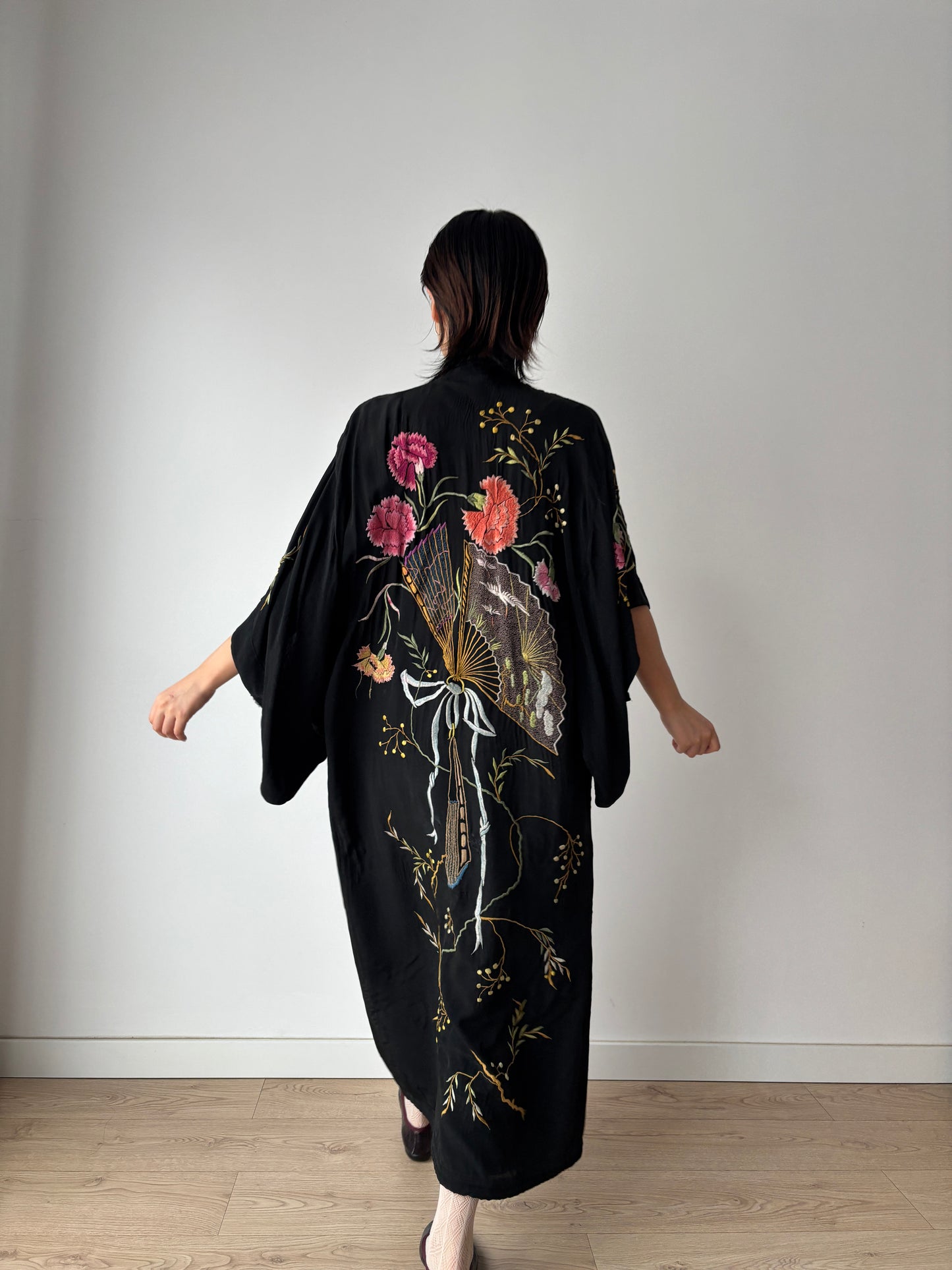 1930s 1920s pure silk handmade embroidered Kimono