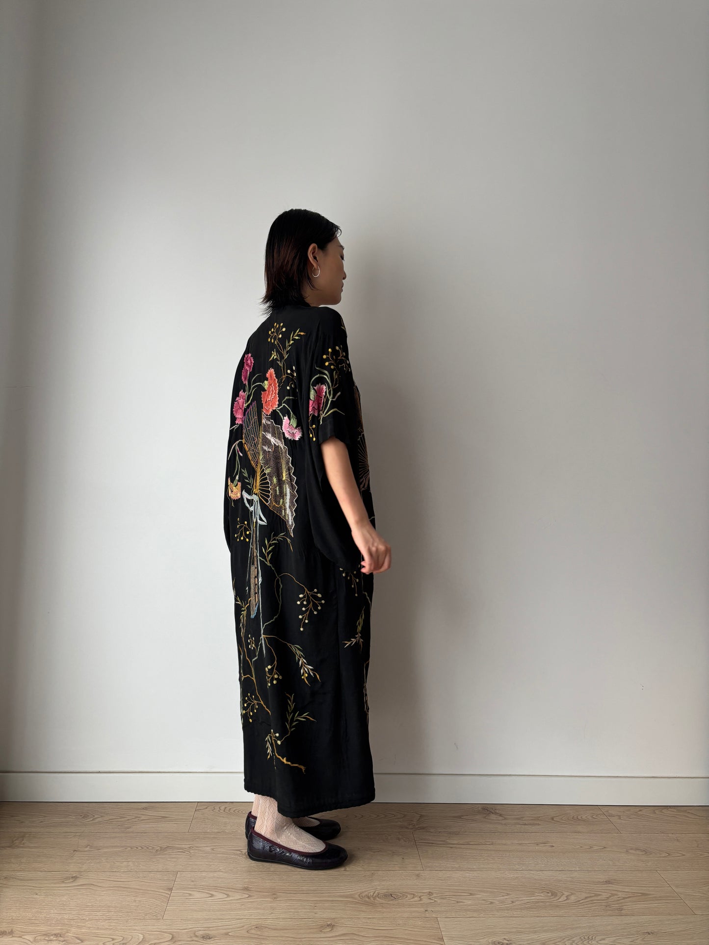 1930s 1920s pure silk handmade embroidered Kimono